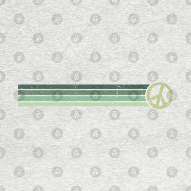 RETRO PEACE STRIPES - Vintage Green by Jitterfly